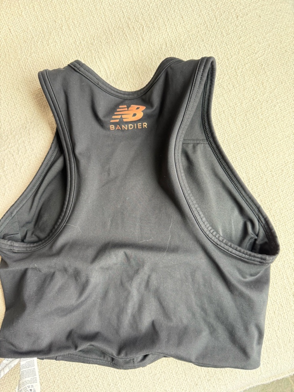 New Balance Black Ribbed High-Neck Sports Bra - Picture 2 of 2